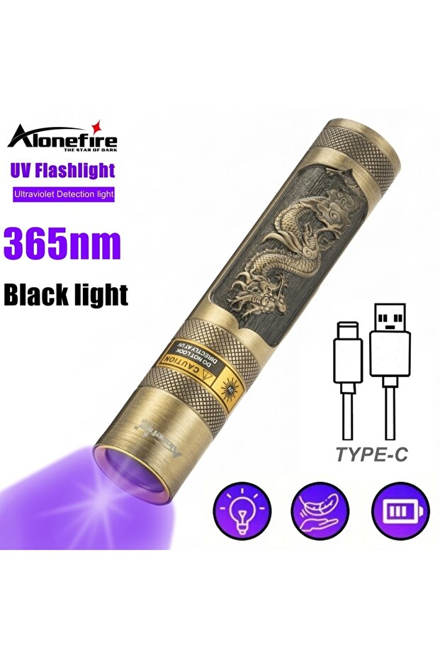 18650 black 365nm UV Blacklight Rechargeable UV Flashlight Ultraviolet Torch Dog Urine Pet Stain Bed