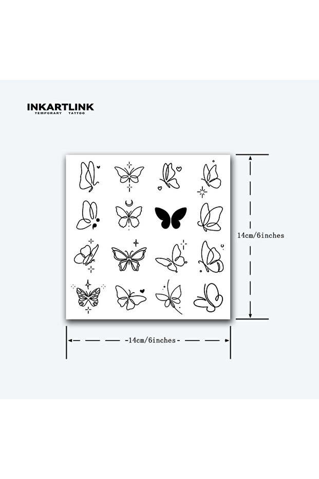 XT-A008 Simple Butterfly Temporary Tattoo,Lasts To 15 Days New Technology Magic Waterproof Semi Perm