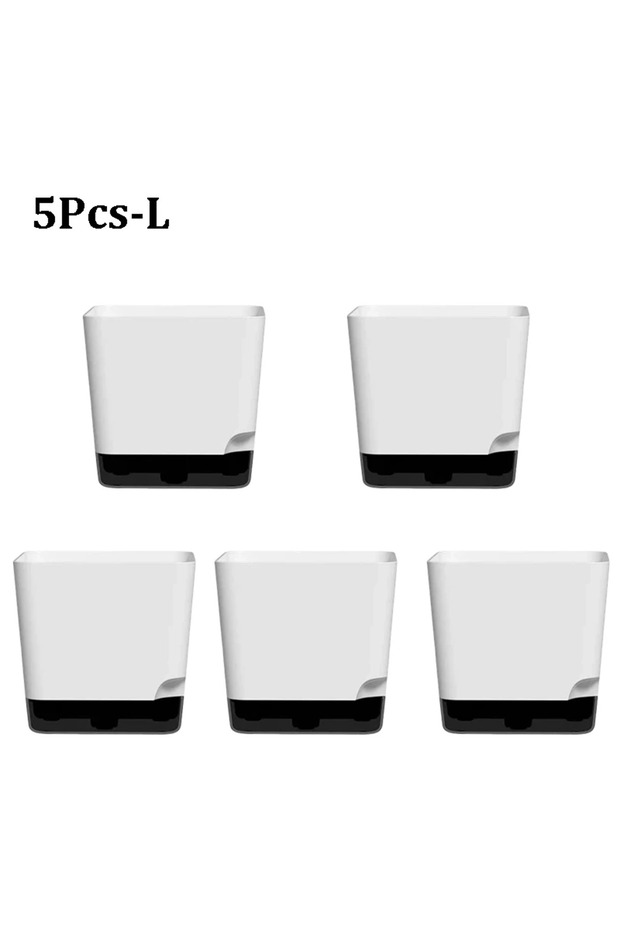 5Pcs-L 5Pcs Plant Pots, Self Watering Flower Pots Indoor Outdoor, Self Watering Planters with Draina
