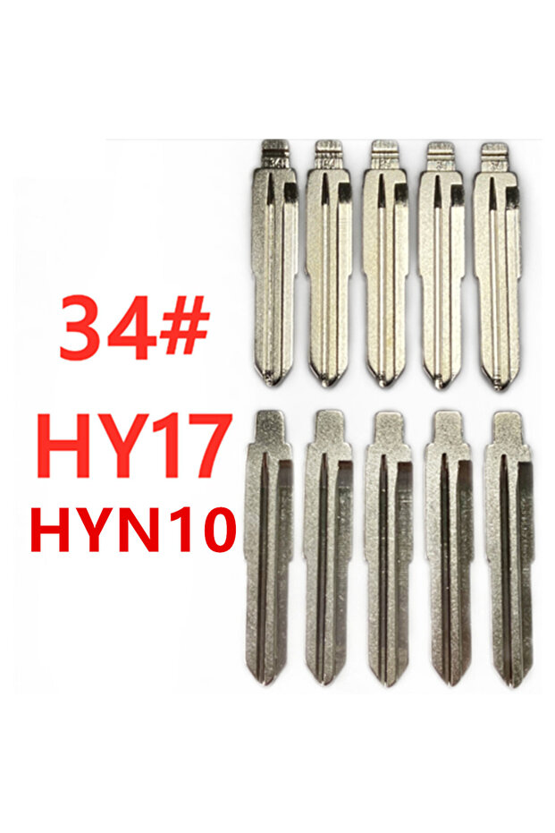 10pcs 34# HY17 HYN10 Metal Uncut Blank Flip Remote Key Blade For Hyundai ACCENT MISTRA Kia RIO M4 fo