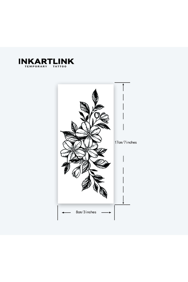 IN-E150 Flower temporary tattoo sticker, waterproof magic tattoo, lasts to 15 days fake tattoo, semi