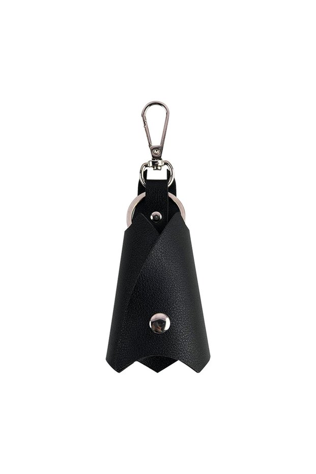 One Size Black Fashion Creative Bat Shape PU Leather Keychain Men Women Key Holder Organizer Pouch S