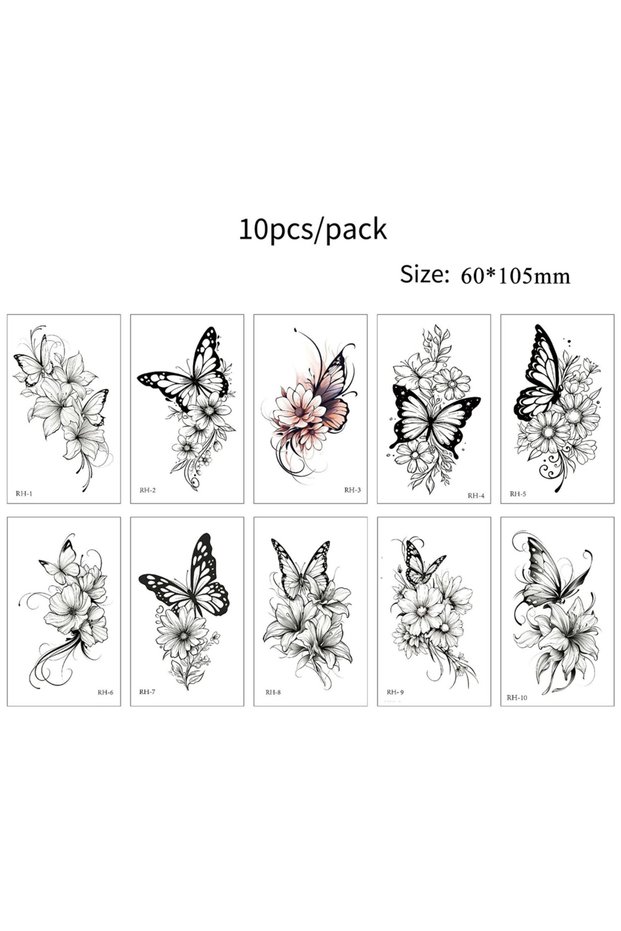 Set-524 10pcs Dragon Scorpion Snake Temporary Tattoo Stickers Waterproof Fake Tattoo For Hand Neck A