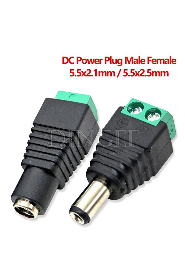 5.5x2.1mm Female 5PCS 5PCS Male and female DC Power plug 5.5 x 2.1MM 5.5*2.5MM 12V 24V Jack Adapter