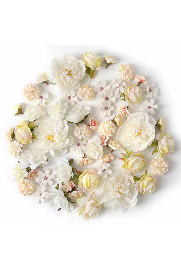 14Pcs White 14/28Pcs Silk Rose Artificial Flower Heads for Craft Wreath Wedding Party Decoration DIY