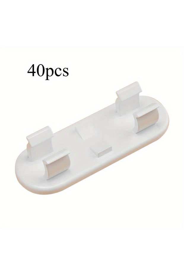 40pcs 40pcs Plastic Cable Holder Clips, Self-Adhesive Wire Organizer, No-Drill Cable Management Syst