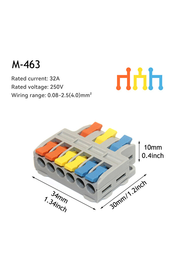5 PCS M-463 5/10pcs Quick Wire Connector, Universal Compact Wiring Splicing Conector, Electrical Pus