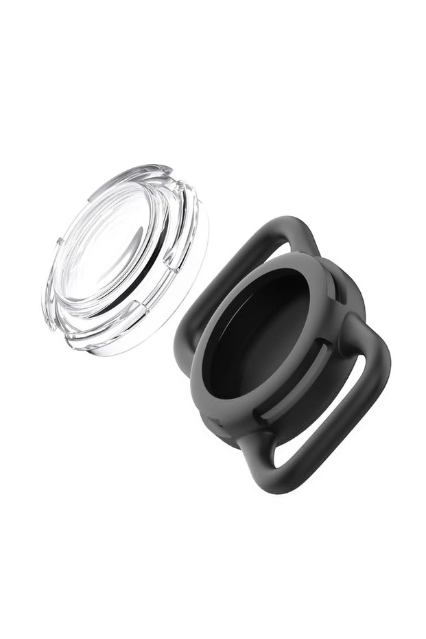 Airtag not included Black (No Tracker) Waterproof Airtag Holder for Dog Collar, Soft Full-Body Prote