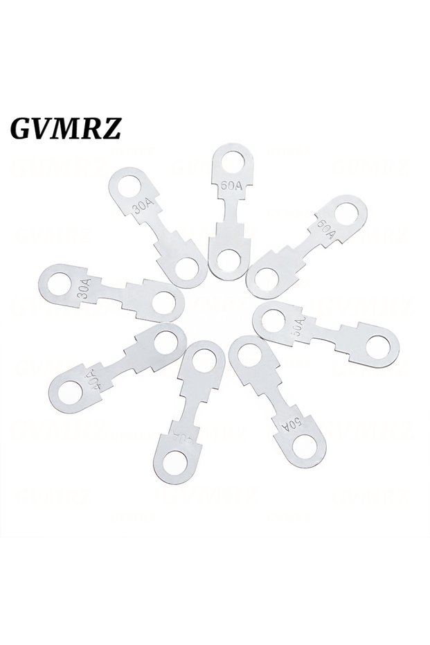 150A 5PCS Car Flat Type Fuse Chip 32V Battery Insert Fork Bolt Type High Current Zinc Alloy 20A 30A