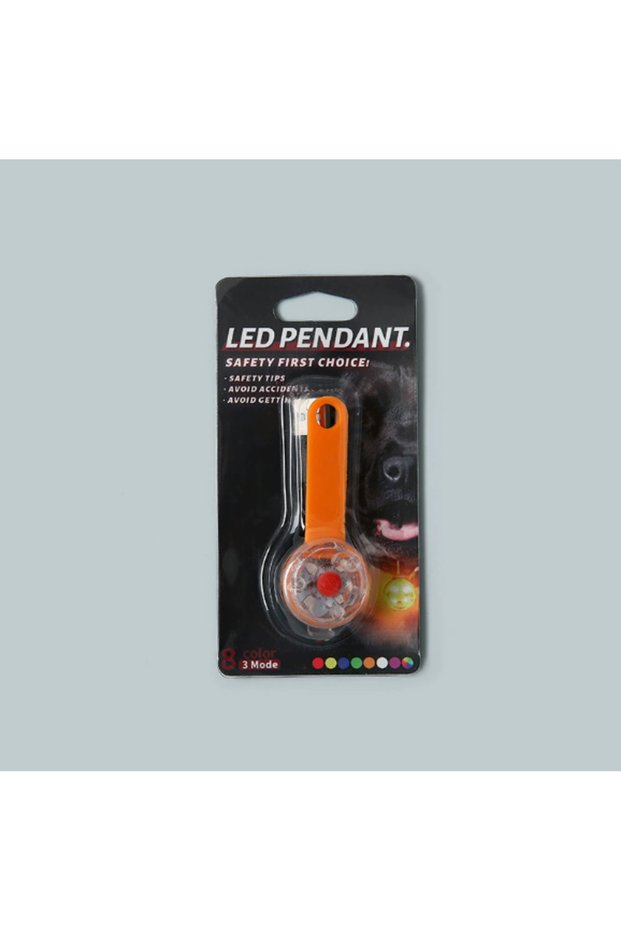 Orange USB Rechargeable LED Light Dogs Collars Anti Loss Pendant Waterproof Safety LED Flashing Ligh
