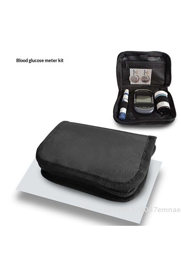 JETTING Black Portable Storage Bag for Blood Glucose Meter Blood Pressure & Oxygen Meter Household O