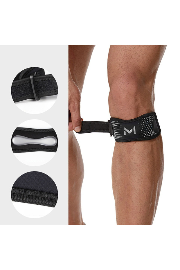 Silver GTUBIKE 1PC Patella Knee Strap Adjustable Knee Brace Patellar Tendon Stabilizer Support Band