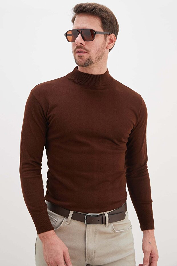Basic High Neck Regular Fit Knit Sweater