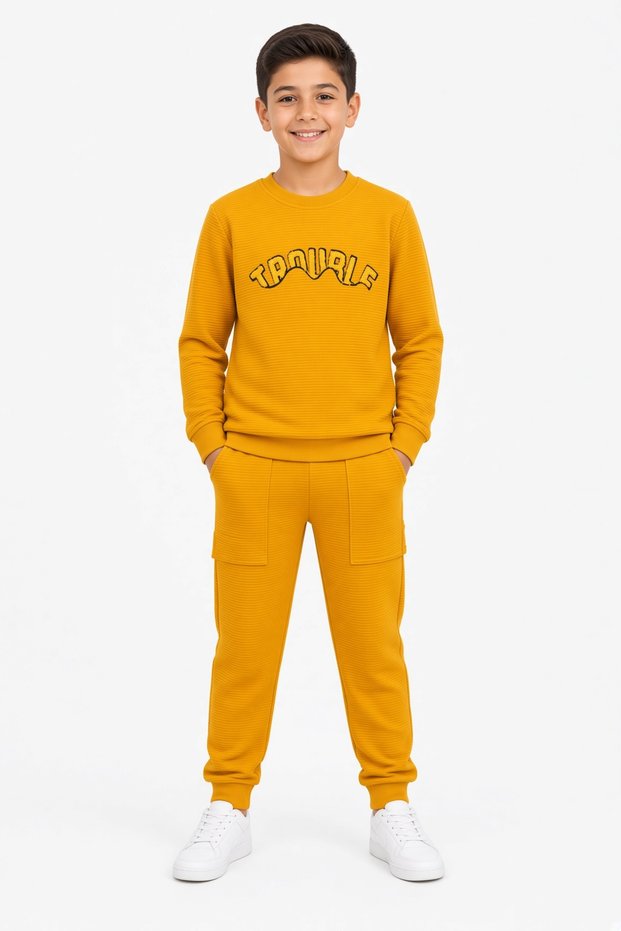 Trourle Yazili Boy's Suit