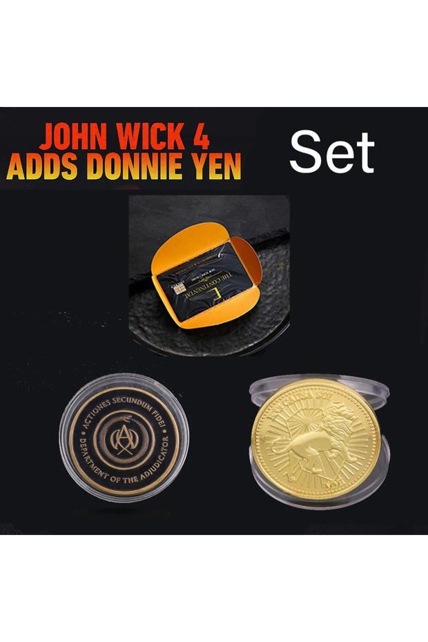 SetG Big Size John Wick Coin Skull Keychain Blood Oath Marker Can Open Magnets Magnetically Attract