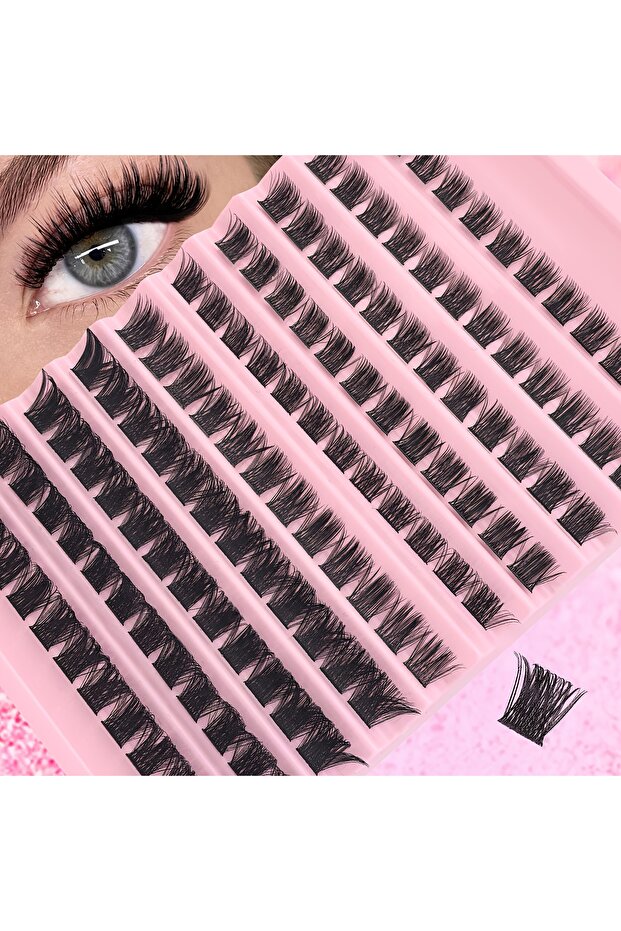 0.07mm D G01 Natural Eyelash Cluster Set D Curl 8–16mm Mixed Lengths, Soft & Lightweight Band, Reusa
