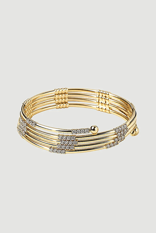 Five Row Spiral Bracelet - Gold