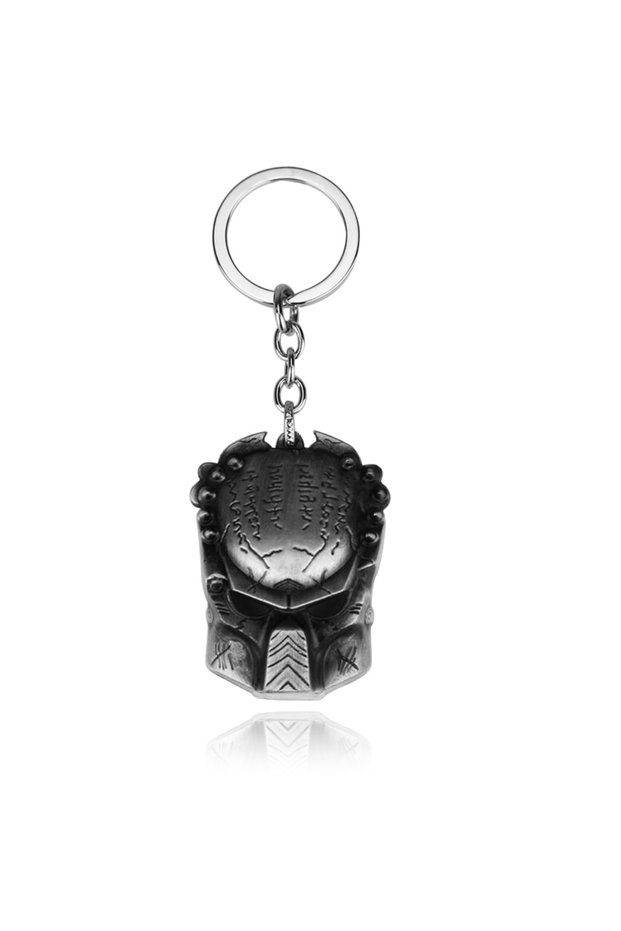 K033-silver Movie Restore Scene Aliens Predator AVP Keychain Alien Queen Figure Cosplay Key Rings Me
