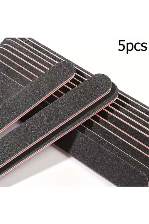 5pcs 5/10/20pcs Professional Double-Sided Nail Files 100/180 Grit - Black Emery Boards For Manicure