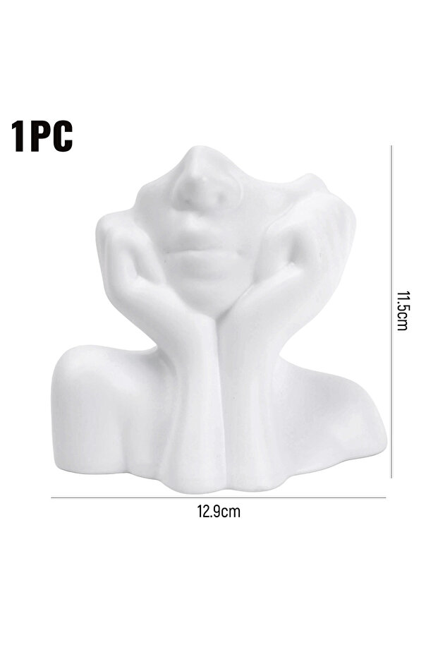 B WHITE New Face Shape Makeup Brush Holder Human Body Art Styling Office Organizers Multi Makeup Bru