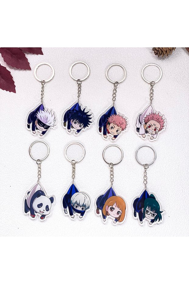 5 cm 9 1/8Pcs Anime Figures Jujutsu Kaisen Car Keychain Accessories Acrylic Charms Pendant For Bag F