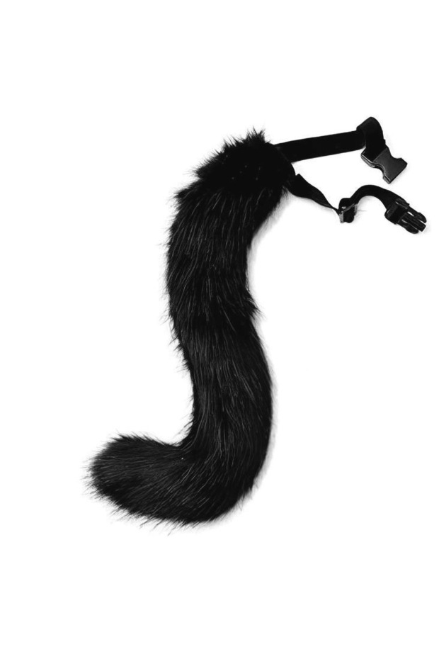 7cmX48cm black Props Cat Fox Plush Tails Role Play Halloween Party Kawaii Accessories Anime Animal T