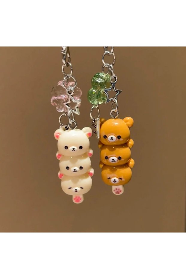 2pcs set Cute Bear Phone Charms Pendant Kawaii Anime Keychain Accessories for Keys Schoolbag IPhone1