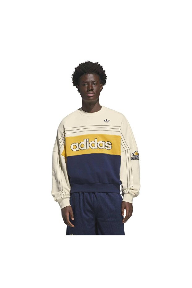 Ks8191-E Varsity Crew Men's Sweatshirt Cream