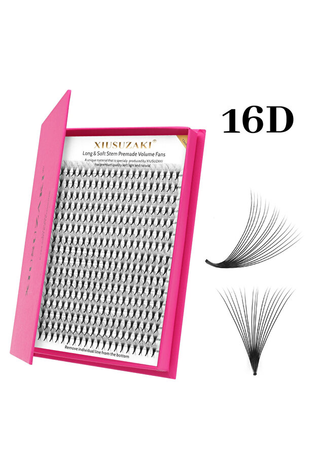 15mm 0.07mm D 16D XIUSUZAKI 16Lines Premade Volume Fans Eyelashes Extension 3D 4D 5D 6D 7D 8D 9D 10D