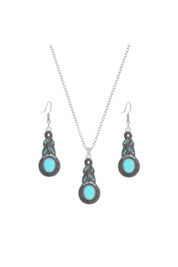 tu pian se Cross-border Hot-Selling Ethnic Style Earrings, European and American Turquoise Re