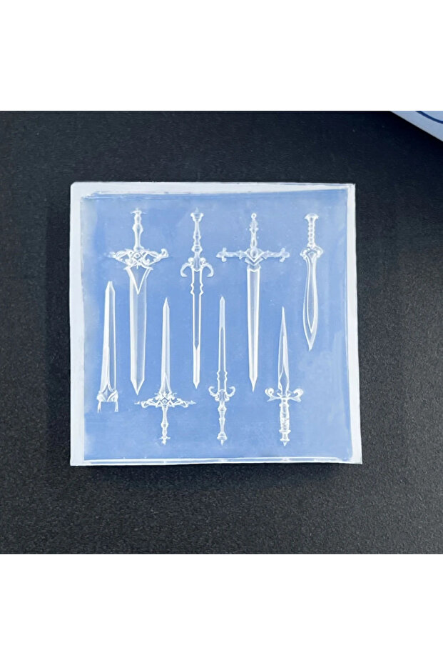 1pc 3D Silicone Sword Cross Shape Nail Art Mold Gothic Retro Punk Sword Charms DIY Manicure Carving
