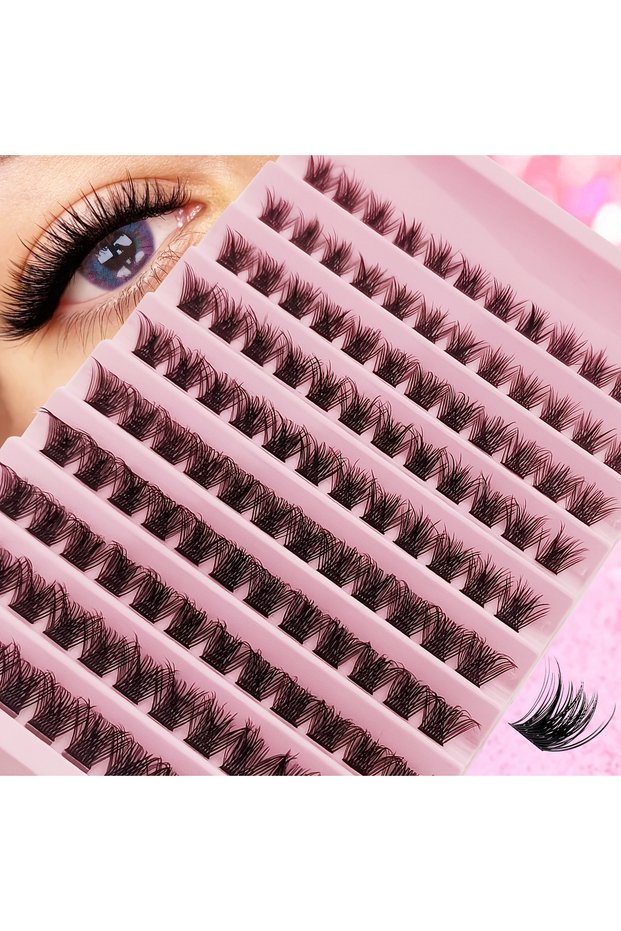 0.07mm D A01 Natural Eyelash Cluster Set D Curl 8–16mm Mixed Lengths, Soft & Lightweight Band, Reusa