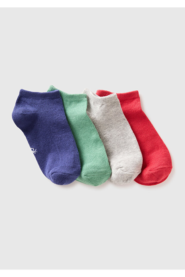 Boy's mixed color 4-pack ankle socks