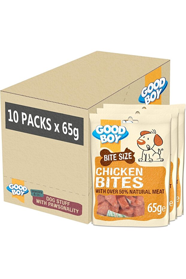 Deli Bites Chicken Dog Treats - 65g x 10 Packs (Case)