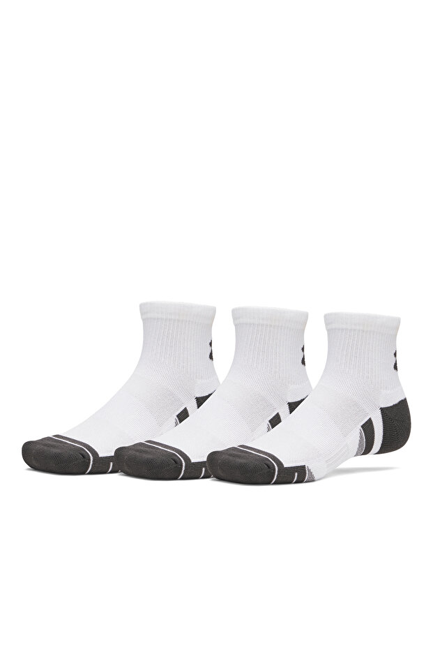 Tech Quarter 3-Pack White Socks