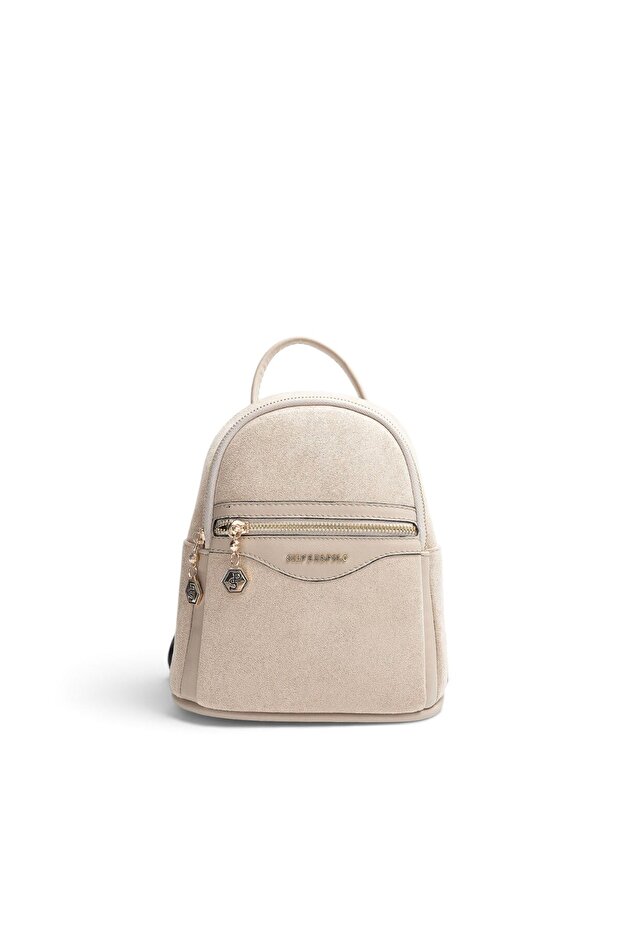 Beige - Sand Suede Women's Backpack Sp983