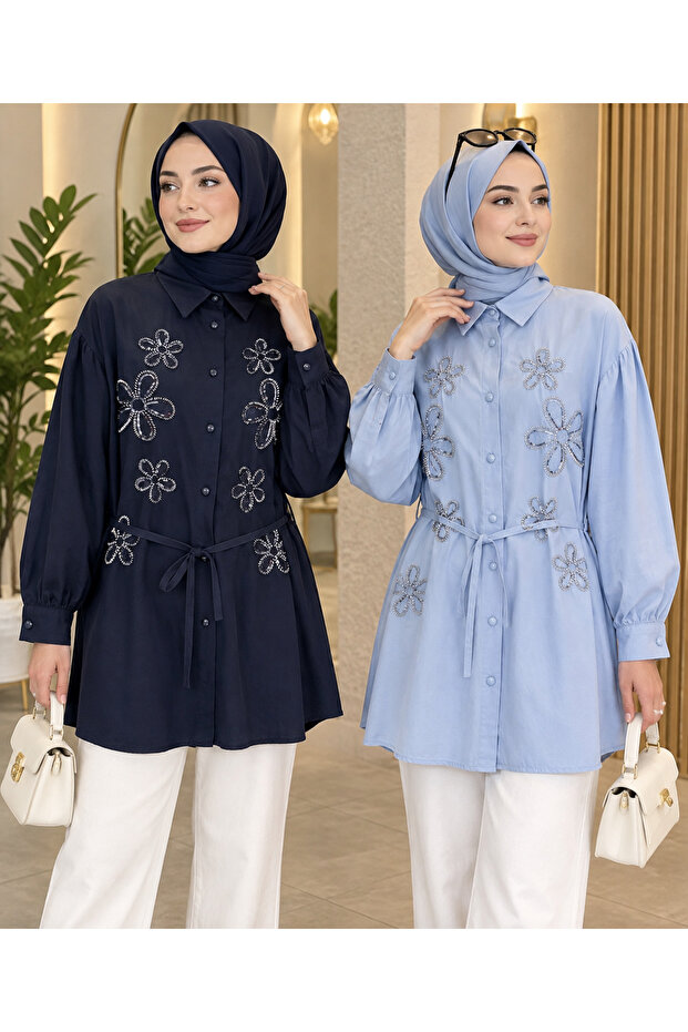 Embroidered Poplin Shirt