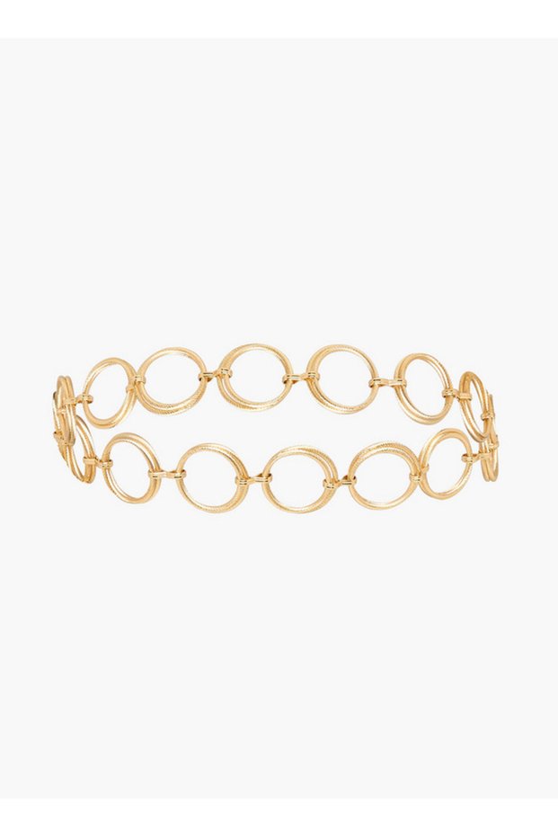 Metallic Belt with Circle Link Design