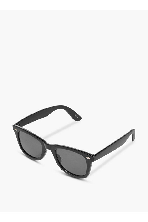 Men Square Frame Grey Lens Sunglasses