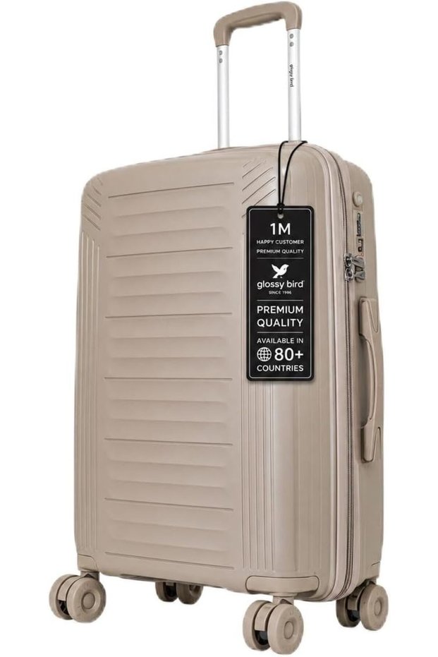 Large Hard Shell Suitcase, Expandable Polypropylene PP Luggage with TSA007 Combination Lock, Double Zipper, Spinner Wheels and USB Charging Port, Travel Trolley Bag - 20 inch