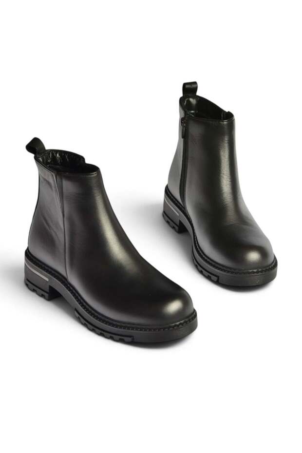 Z555201203 Black Genuine Leather Women's Boots