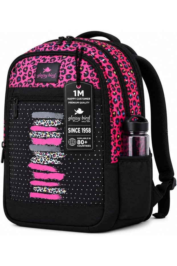School Backpack for Girls, Pink Floral Kids Backpack with Multiple Compartments, Front Pocket & Medicated Foam For Back Support, Stylish School Bag for Kids & Teens
