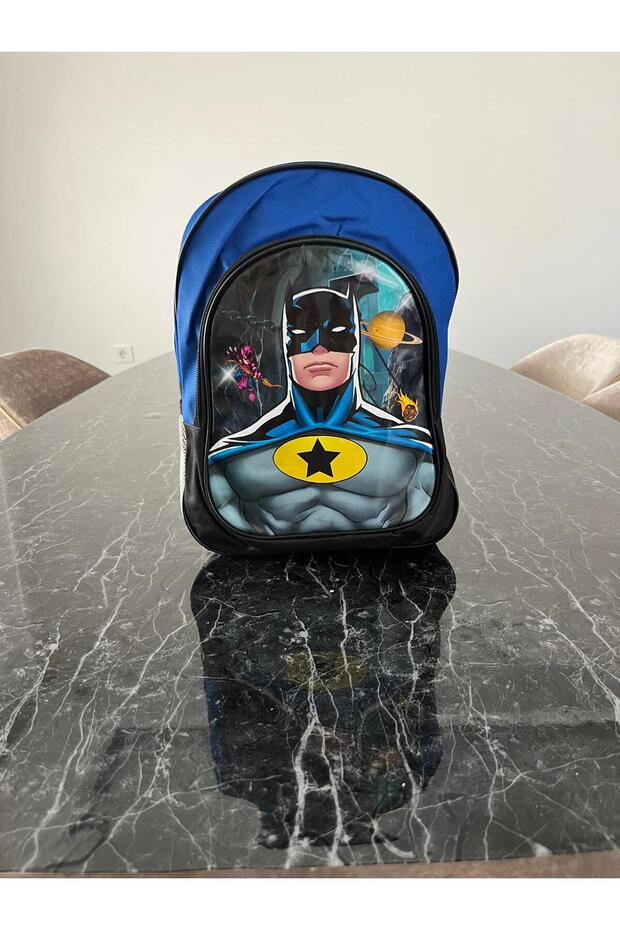 Middle School Elementary School Bag and Lunch Box with 3 Pockets and Padded Betmen