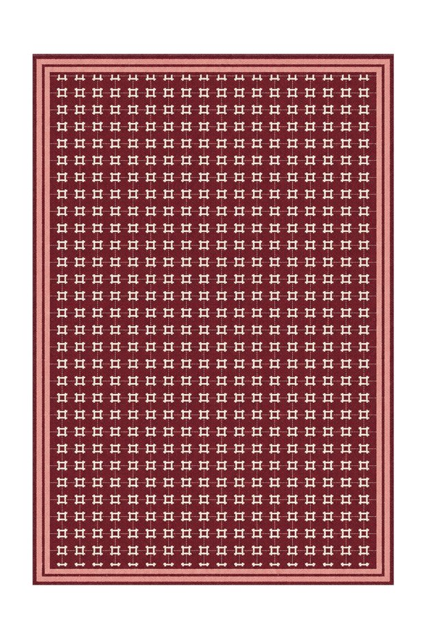 Aura Checkered Rhythmic Patterned Woven Base Decorative Carpet Auraplus52
