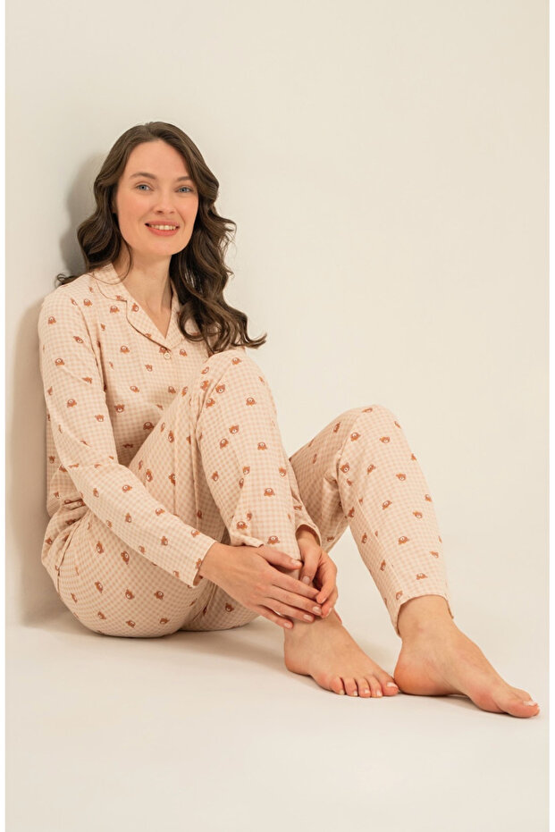 Women'S, Shirt Collar, (Socks Included), Pajama Set