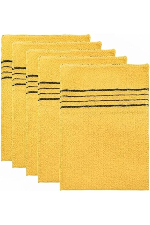 5pc Korean Exfoliating Washcloth Mitts for Body Scrubbing 5-Piece Set, Removes Dead Skin, Mitt-Style Design, Travel Friendly, Full Body Use