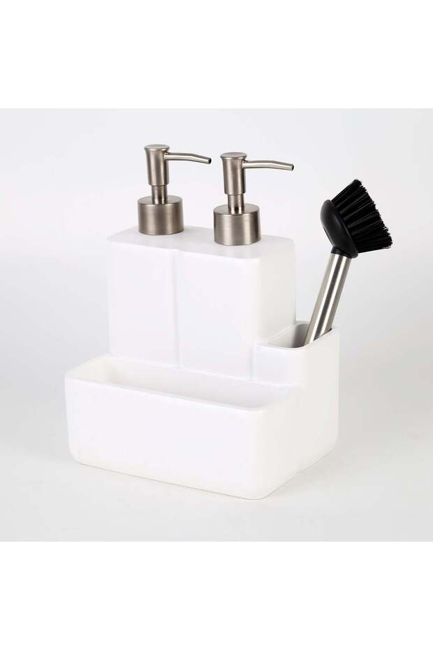 Iris Two-Fluid Sponge Holder White