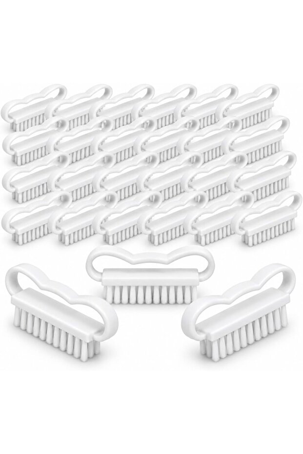 36 Pcs Nail cleaning and dust removal brush with a curved handle grip, designed for manicure and pedicure grooming