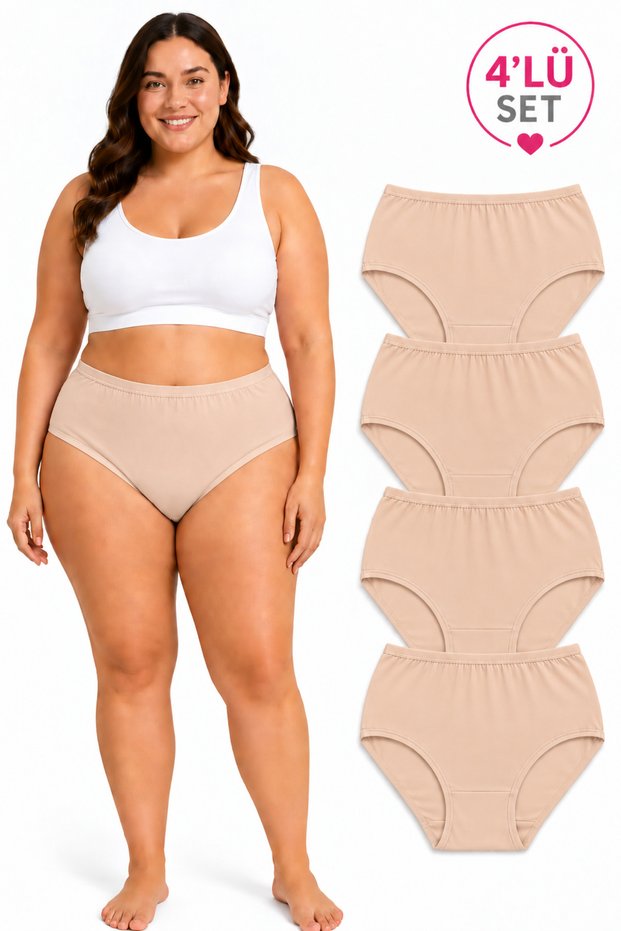100% Cotton High Waist Bato Daily Panties 4-Pack