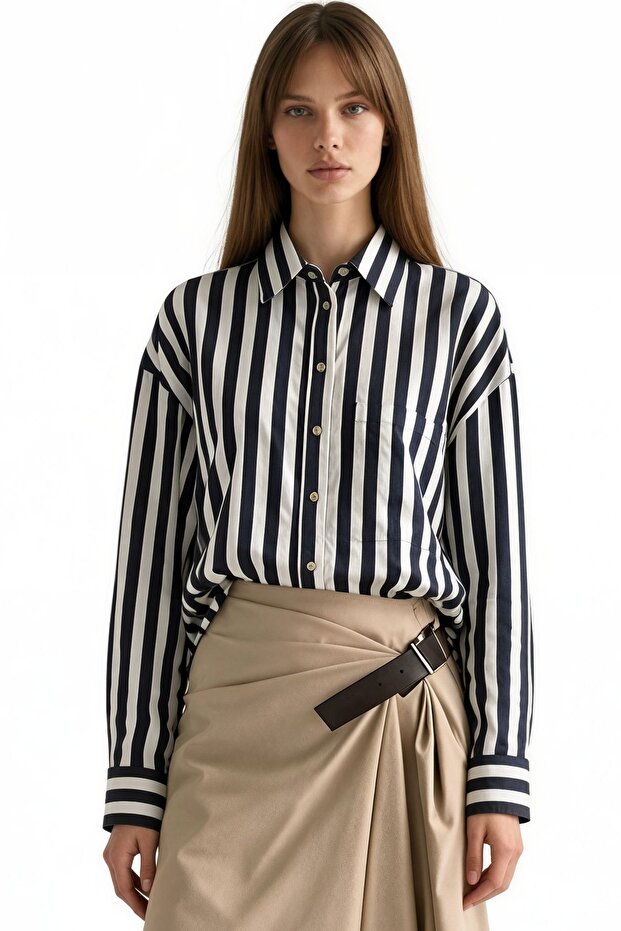 Busem Striped Woven Buttoned Shirt